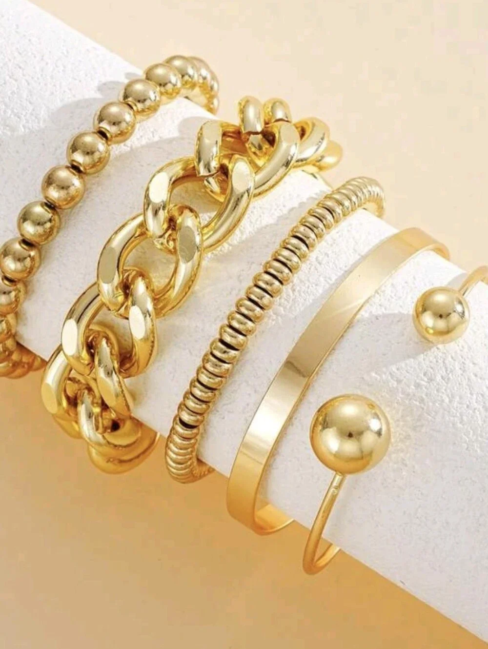 Gold Layered Bracelet Set for Women - Elegant Stackable Bangles
